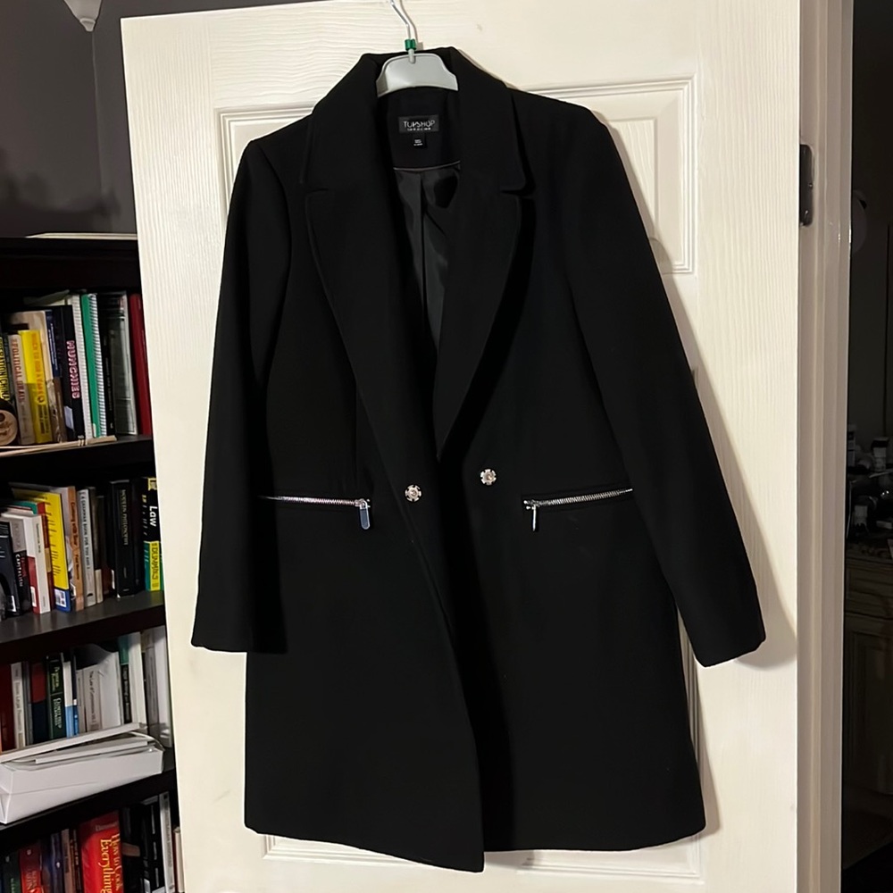 Topshop black coat size US 6